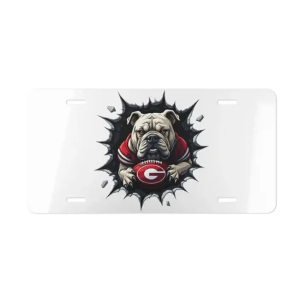 Georgia Bulldogs License Plate Tag 6"x12" 3D Breakthrough UGA Dog Aluminum