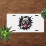 Georgia Bulldogs License Plate Tag 6"x12" 3D Breakthrough UGA Dog Aluminum