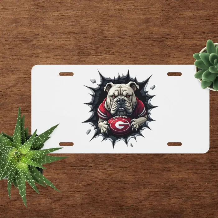 Georgia Bulldogs License Plate Tag 6"x12" 3D Breakthrough UGA Dog Aluminum