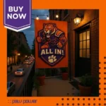 Clemson Tigers Garden Flag 12"x18" Double-Sided Outdoor Banner ALL IN Mascot