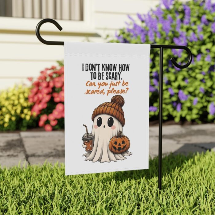 Cute Ghost Garden Flag – Funny Halloween Yard Decor with Pumpkin & Fall Coffee – - Image 3