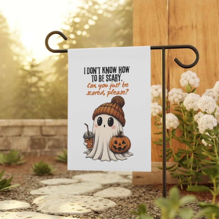 Cute Ghost Garden Flag – Funny Halloween Yard Decor with Pumpkin & Fall Coffee – - Image 4