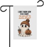 Cute Ghost Garden Flag – Funny Halloween Yard Decor with Pumpkin & Fall Coffee – - Image 5