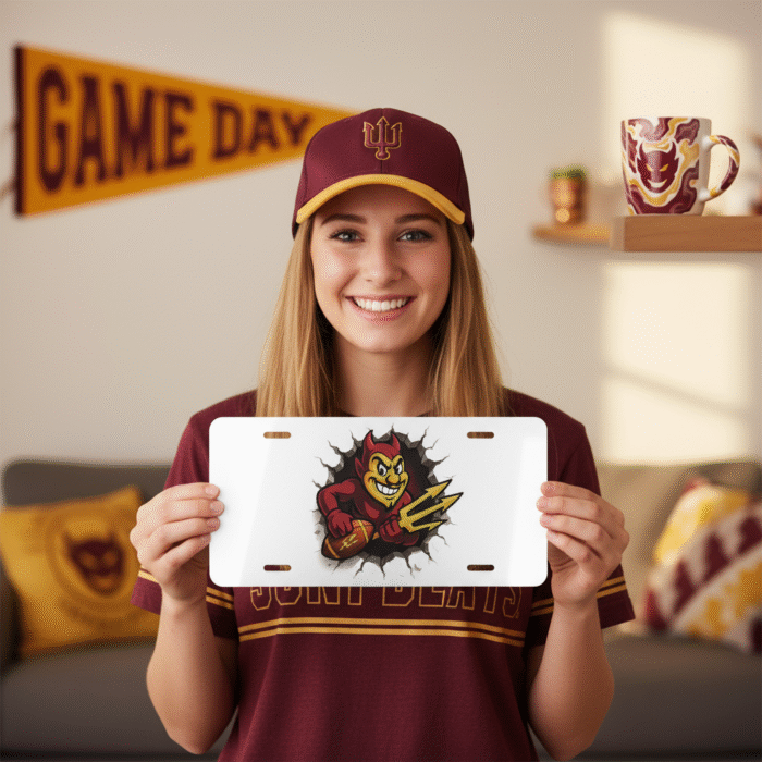 ASU Sun Devil License Plate 6×12 Aluminum Vanity Tag — Arizona State University - Image 2