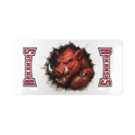 Arkansas Razorbacks License Plate – Woo Pig Sooie 6"x12" Aluminum Car Tag
