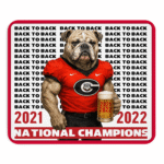 Georgia Bulldogs Mouse Pad – 2021–2022 Back-to-Back Champions | 9x7.5" Red Black