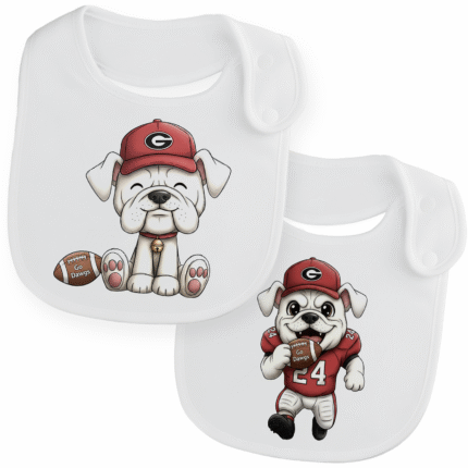 Georgia Bulldogs Baby Bibs 2Pack Organic Cotton Bandana Drool Bibs 0-36 Month