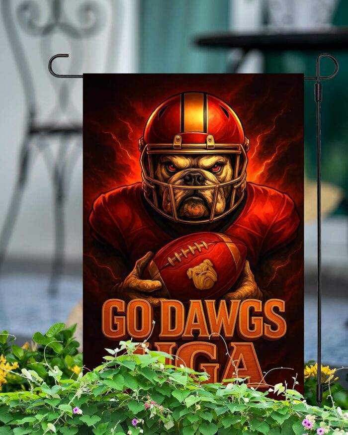 Georgia Bulldogs Garden Flag 12"x18" GO DAWGS UGA Double-Sided Football Sign - Image 2