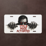 Scary Halloween Gift | Creepy Stalk Mode License Plate | Spooky Auto Front Tag - Image 2