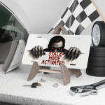 Scary Halloween Gift | Creepy Stalk Mode License Plate | Spooky Auto Front Tag - Image 3
