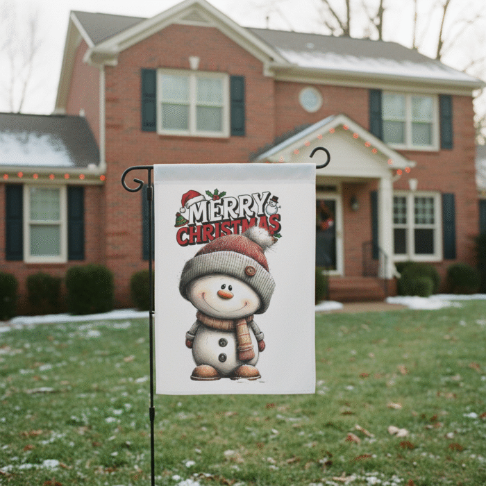 Christmas Garden Flag 12x18 Double-Sided | Cute Snowman Winter Yard Decoration - Image 2