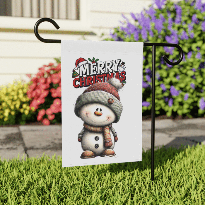 Christmas Garden Flag 12x18 Double-Sided | Cute Snowman Winter Yard Decoration - Image 3