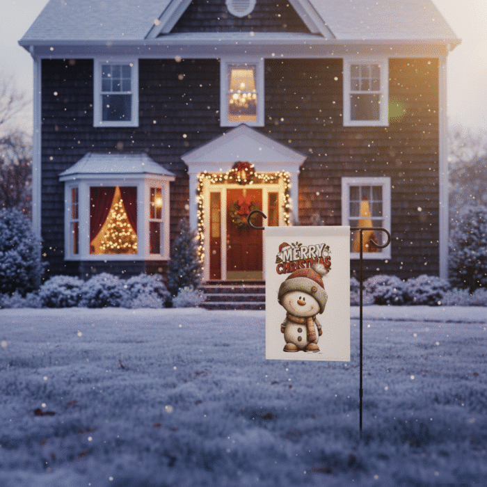 Christmas Garden Flag 12x18 Double-Sided | Cute Snowman Winter Yard Decoration - Image 7