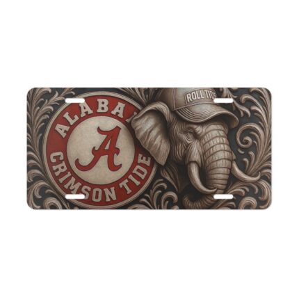 Roll Tide Spirit Fan 6x12 Aluminum License Plate NCAA Vanity Tag | 3D Style