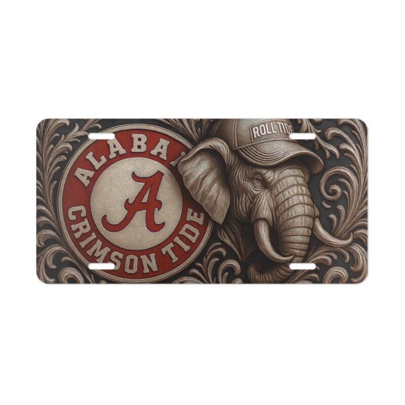 Roll Tide Spirit Fan 6x12 Aluminum License Plate NCAA Vanity Tag | 3D Style