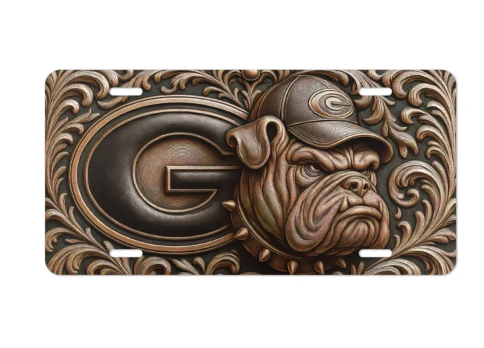 Georgia Bulldogs 3D Metal License Plate 6"x12" | UGA Fan Gift - Image 1