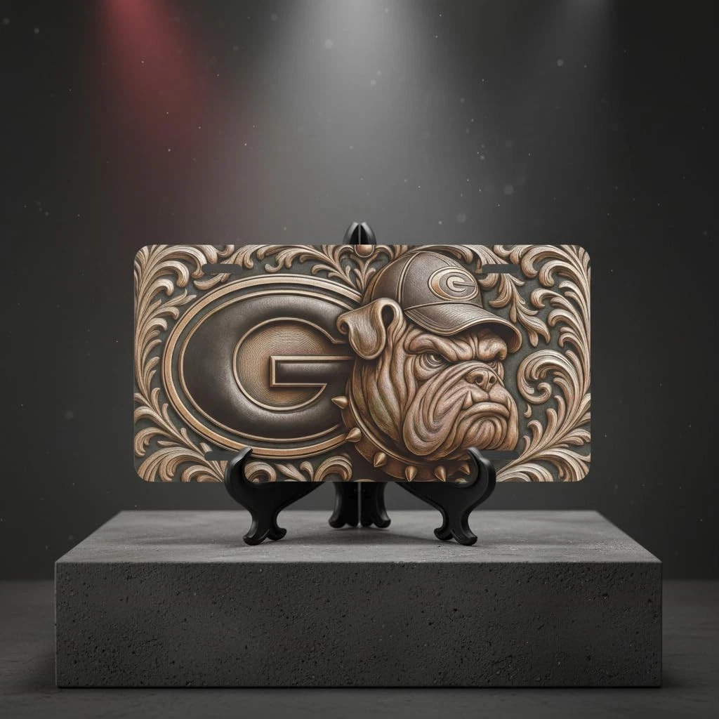 Georgia Bulldogs 3D Metal (7) Georgia Bulldogs 3D Metal License Plate 6"x12" | UGA Fan Gift - Image 4