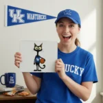 Kentucky Wildcat Basketball Fan Mouse Pad – Cute Cat Design Desk Mat - Image 4