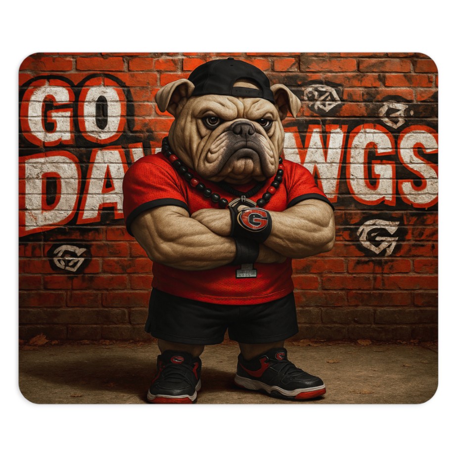 Urban Bulldog Fan Mouse Pad - Go Dawgs Graffiti Design - Non-Slip Gaming & Office Mat (1) Urban Bulldog Fan Mouse Pad - Go Dawgs Graffiti Design - Non-Slip Gaming & Office Mat
