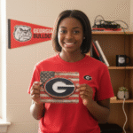 Georgia Bulldogs Mouse Pad 9.5"x8" | UGA American Flag Design | Go Dawgs Gift - Image 3