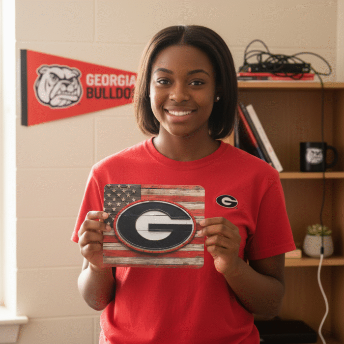 Georgia Bulldogs Mouse Pad 9.5"x8" | UGA American Flag Design | Go Dawgs Gift - Image 3