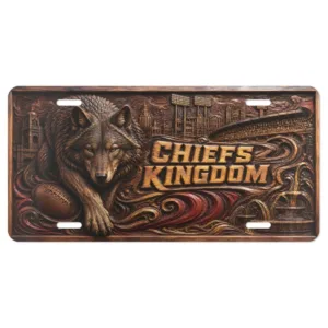 Kansas City Chiefs Chiefs Kingdom Flat Printed License Plate Football Car Tag