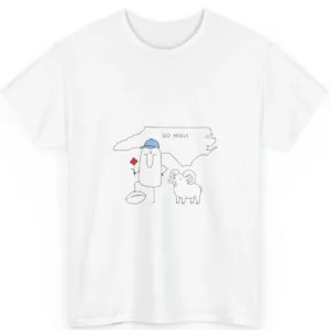 Go Heels North Carolina Football Ram Minimalist Graphic T-Shirt