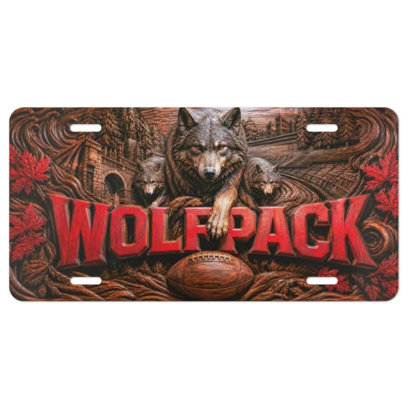 NC State Wolfpack Flat Printed License Plate College Football Fan Car Tag