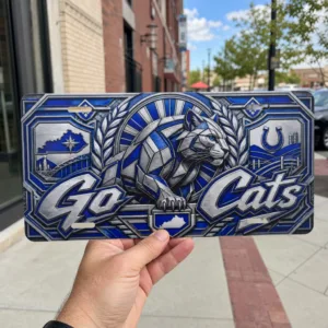 Kentucky Wildcats Go Cats Flat Printed Aluminum License Plate Car Tag