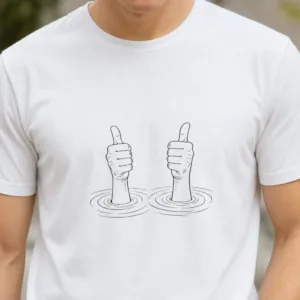 Sarcastic T Shirt I'm Fine Thumbs Up Water Humor Graphic Tee
