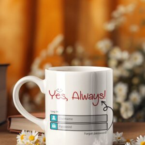 Funny office coffee mug for deadline days, desk laughs, and coworker gifting. Glossy 11 oz ceramic with a fade-resistant printed design.