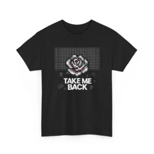 Pixel Art Rose T-Shirt - Retro Vaporwave Aesthetic Graphic Tee