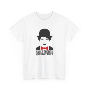 Charlie Chaplin T-Shirt - Smile Quote Graphic Tee - Minimalist Icon Top