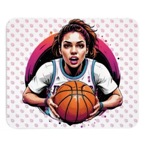 Basketball Mouse Pad – Female Player Design Non-Slip Desk Mat for Office & Gaming