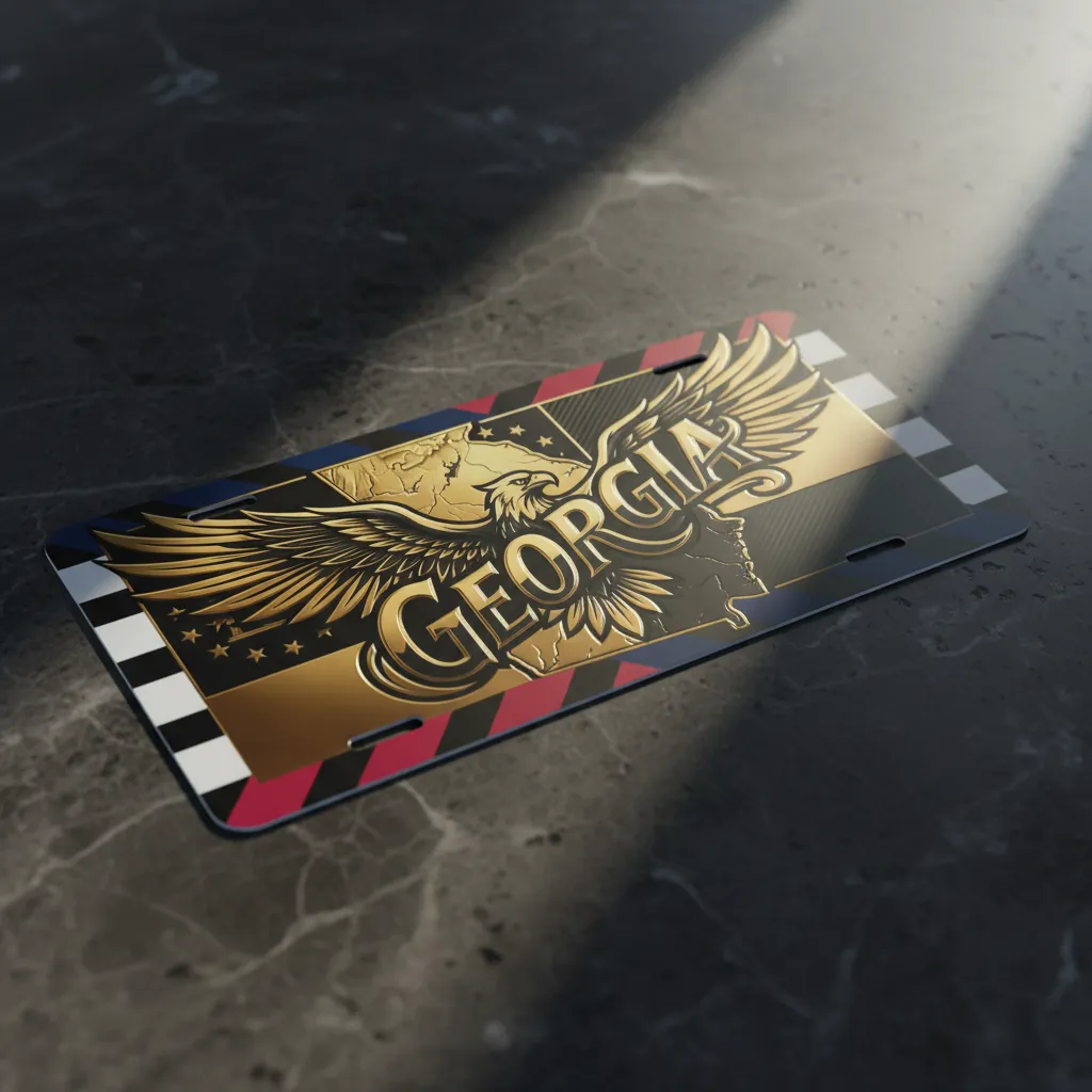 Georgia Golden Eagle License Plate - Patriotic Metal Auto Tag - Image 3