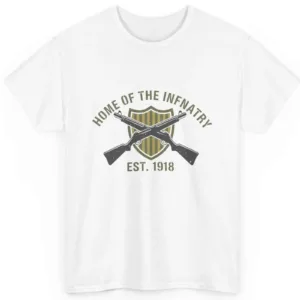 Men's Home of the Infantry T-Shirt - Vintage Est. 1918 Army Military Graphic Tee - Columbus GA Gift