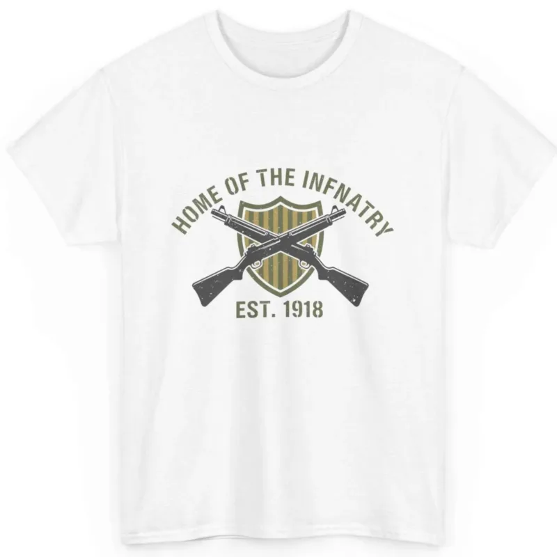 Men's Home of the Infantry T-Shirt - Vintage Est. 1918 Army Military Graphic Tee - Columbus GA Gift