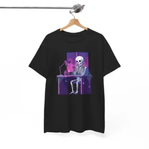Skeleton Doomscrolling T-Shirt – Funny Internet Meme Graphic Tee