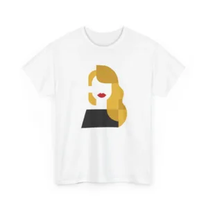 Abstract Art Graphic Tee - Minimalist Blonde Woman Design