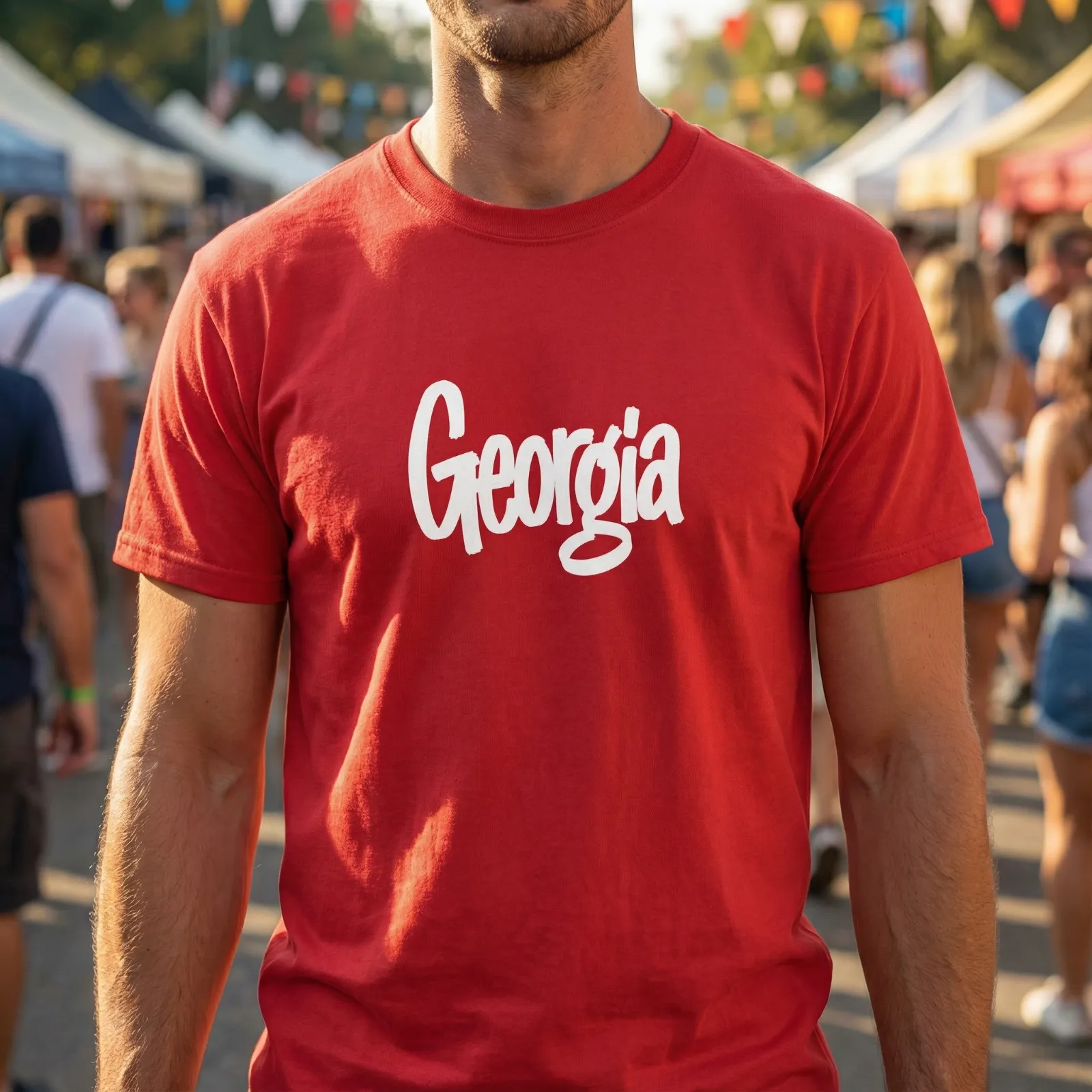 Georgia T-Shirt – Bold Red Souvenir Tee for Men & Women - Image 2