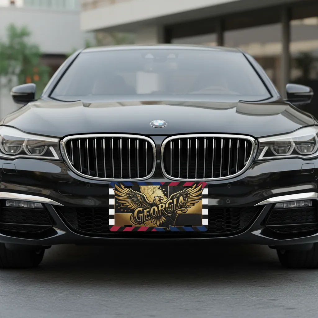 Georgia Golden Eagle License Plate - Patriotic Metal Auto Tag - Image 2