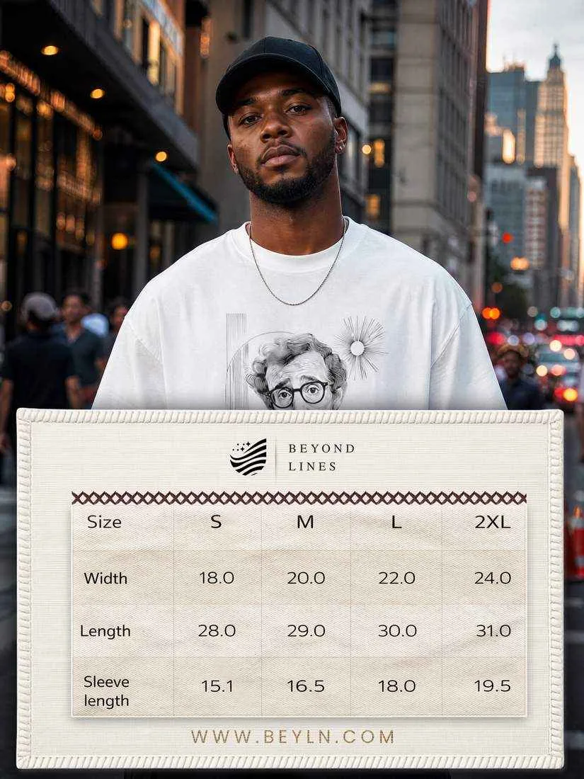 Woody Allen Portrait Graphic Tee in 100% US Cotton - Image 4