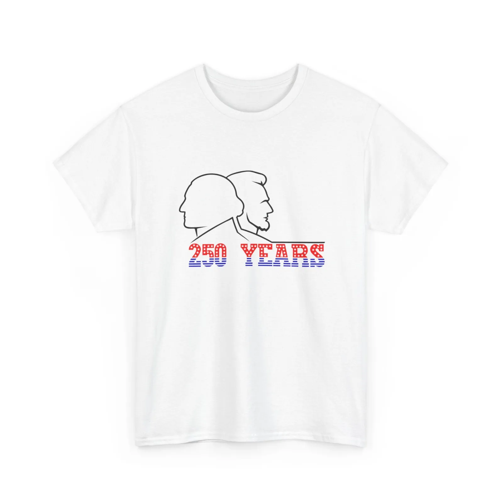 USA 250th Anniversary Shirt - Washington & Lincoln Line Art Tee - Image 2