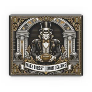 Wake Forest Demon Deacons Football Mouse Pad, Black and Gold Desk Mat
