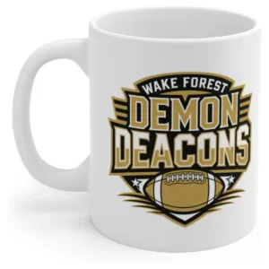 Wake Forest Demon Deacons Football Mug, 11 oz Two-Sided Ceramic Cup