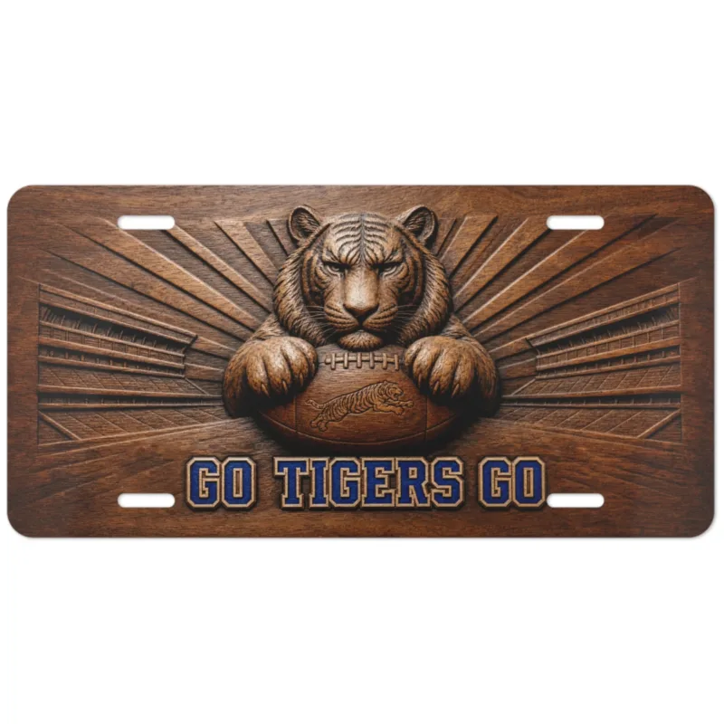Memphis Tigers License Plate Car Tag, Go Tigers Go Football Flat Print