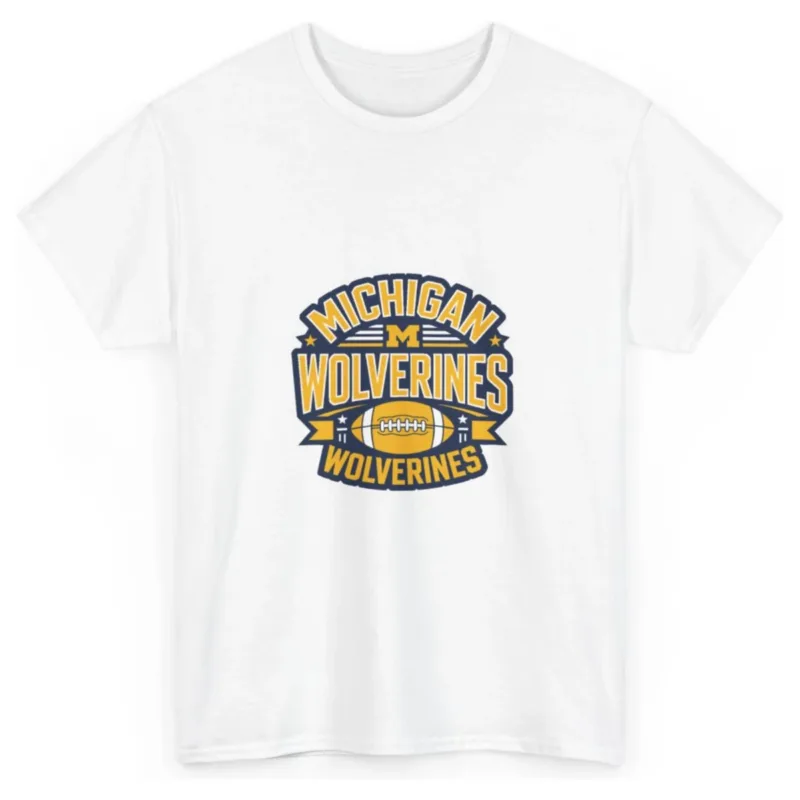 Michigan Wolverines Football Graphic T-Shirt, Unisex White Gildan 5000