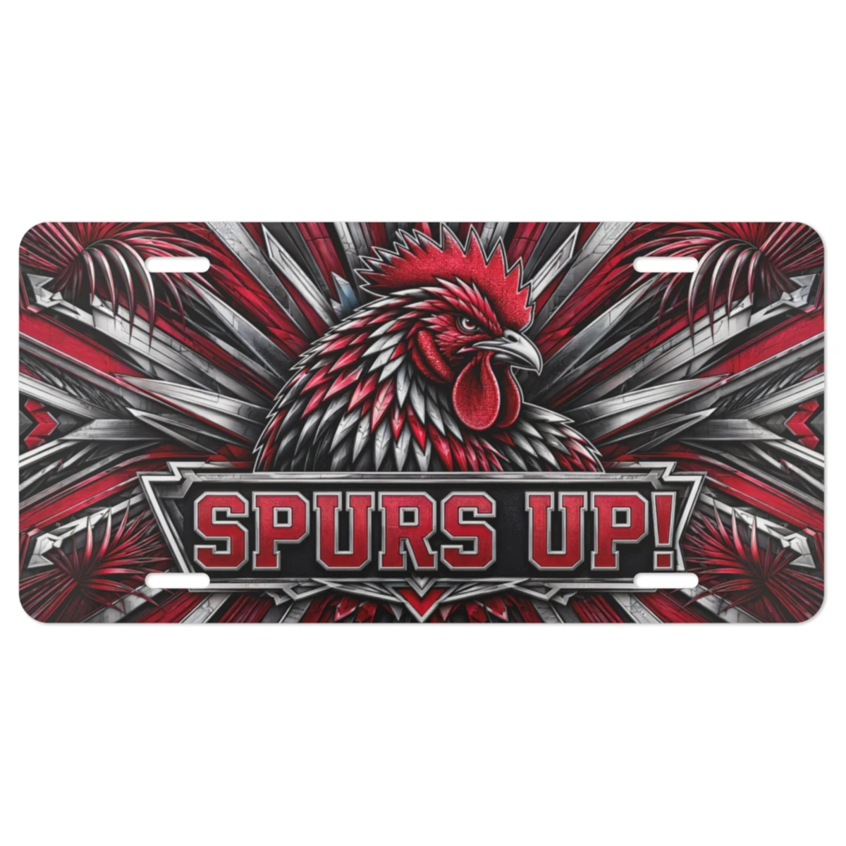 South Carolina Gamecocks Car Tag, Spurs Up Rooster Aluminum Plate