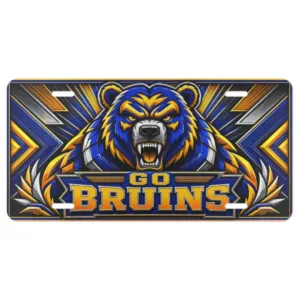 UCLA Bruins Go Bruins Decorative Aluminum License Plate Car Tag, 12 x 6 Inch