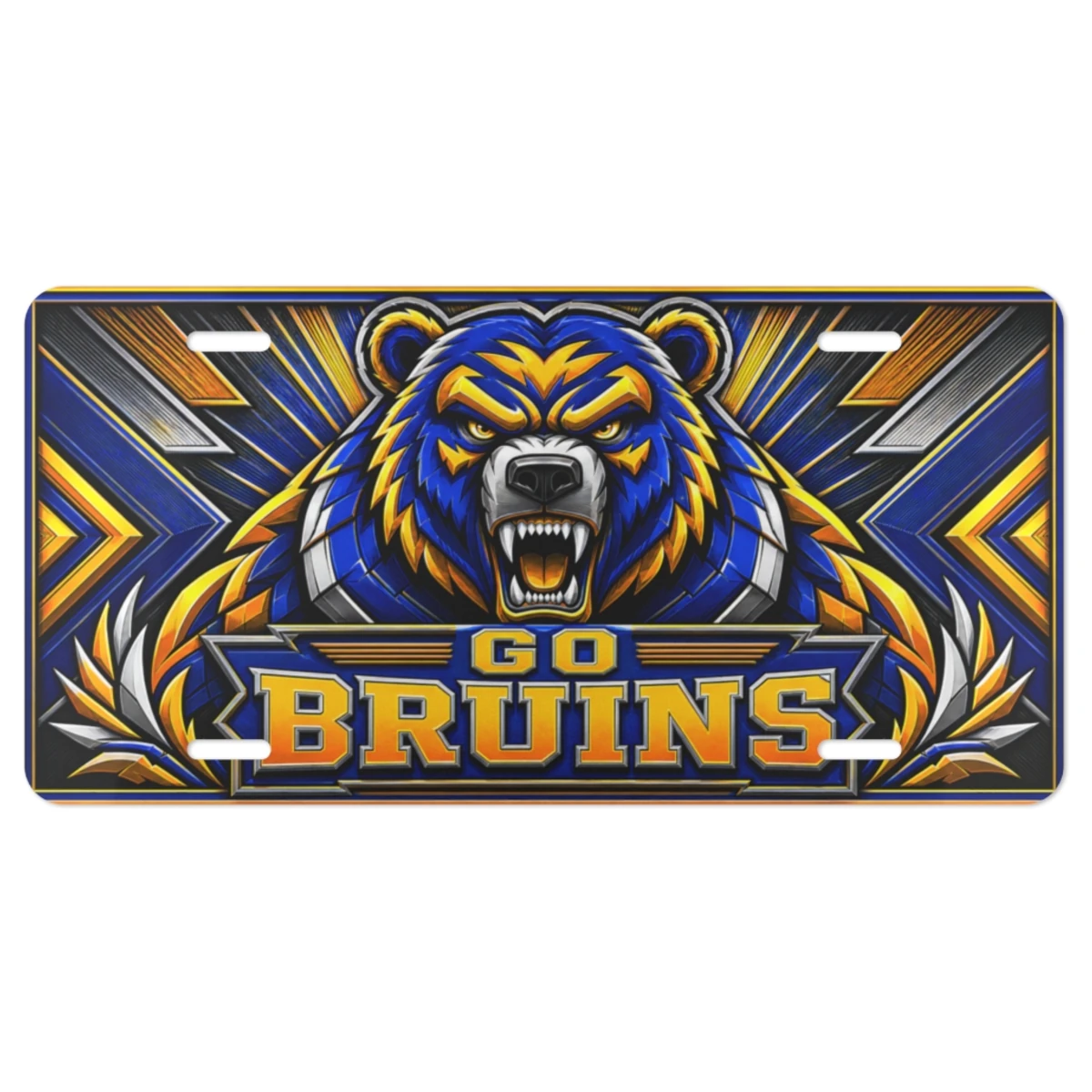 UCLA Bruins Go Bruins Decorative Aluminum License Plate Car Tag, 12 x 6 Inch